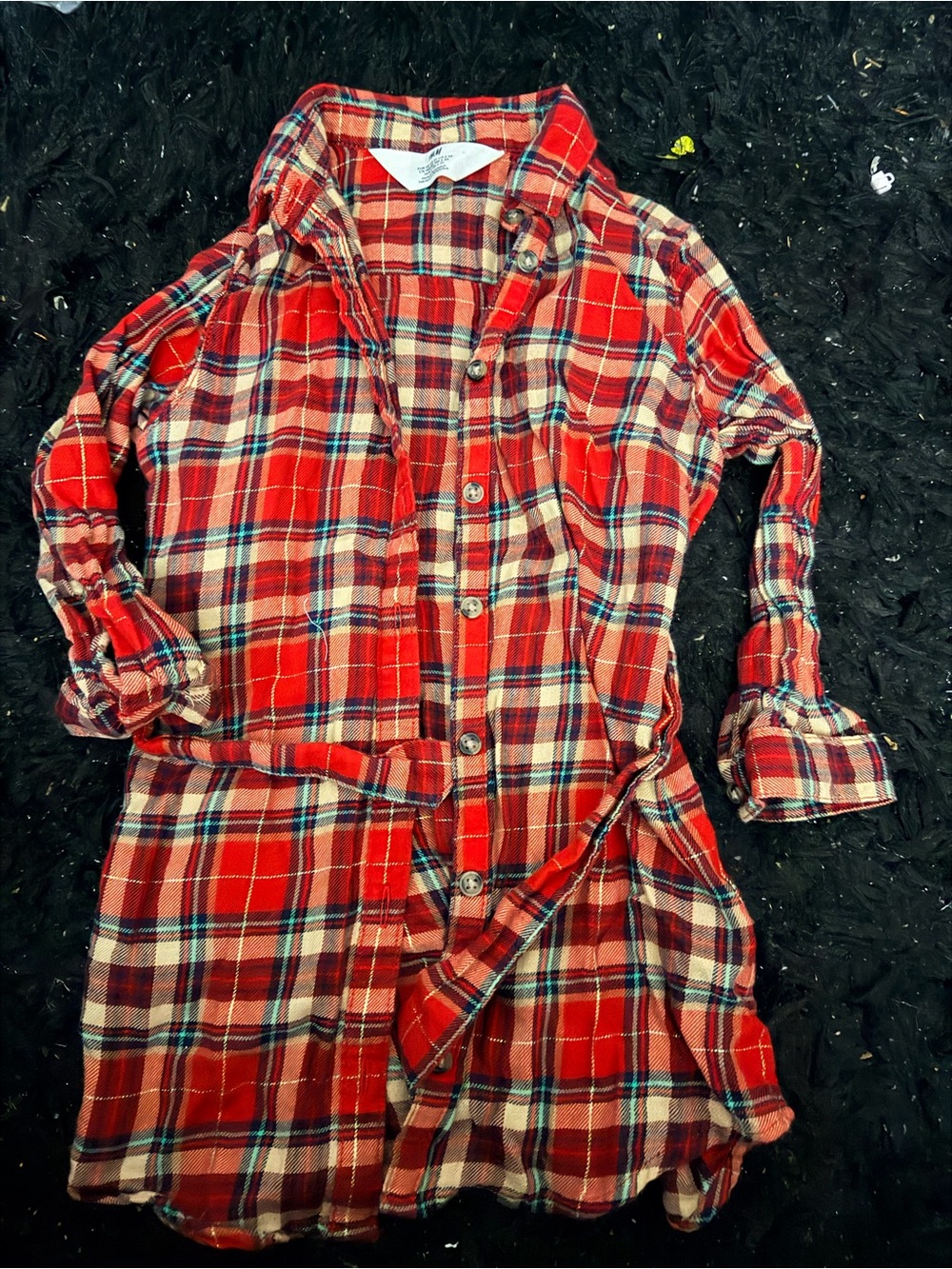 H&M Red Plaid Button-Down Kids Dress Shirt